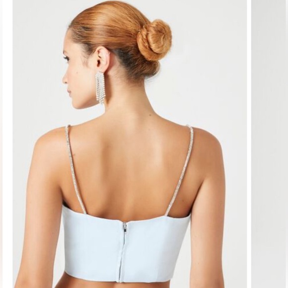 Satin Rhinestone Cropped Cami - Picture 2 of 3